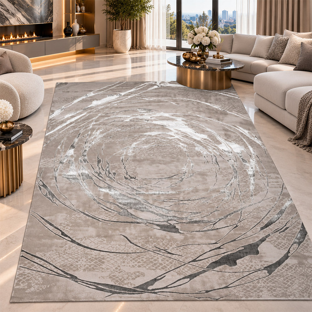 Covor Elif Silky Soft Wave Gri Deschis