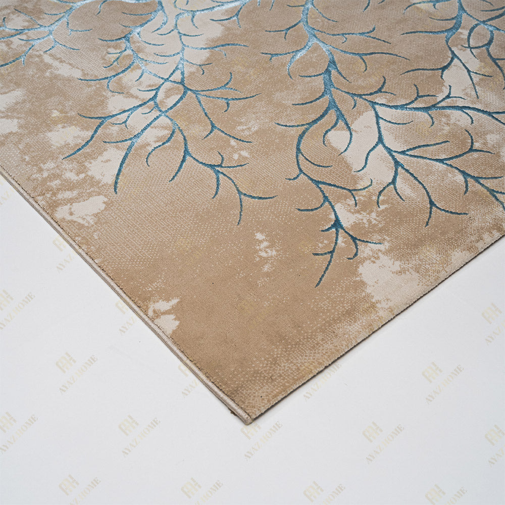 Covor Elif Silky Soft Pearly Crem Turcoaz