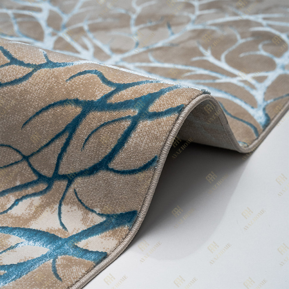 Covor Elif Silky Soft Pearly Crem Turcoaz