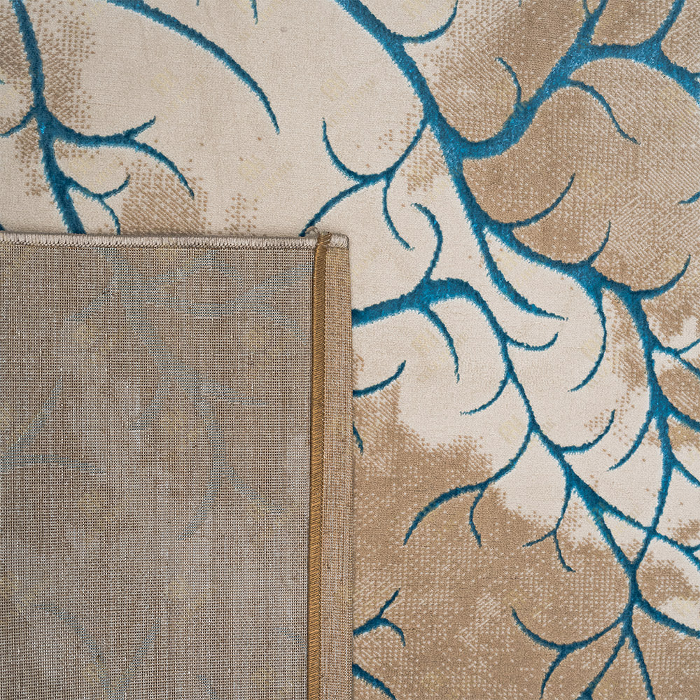 Covor Elif Silky Soft Pearly Crem Turcoaz