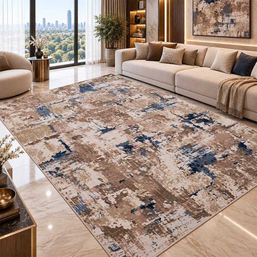 Covor Hera Lux Modern Bej Albastru
