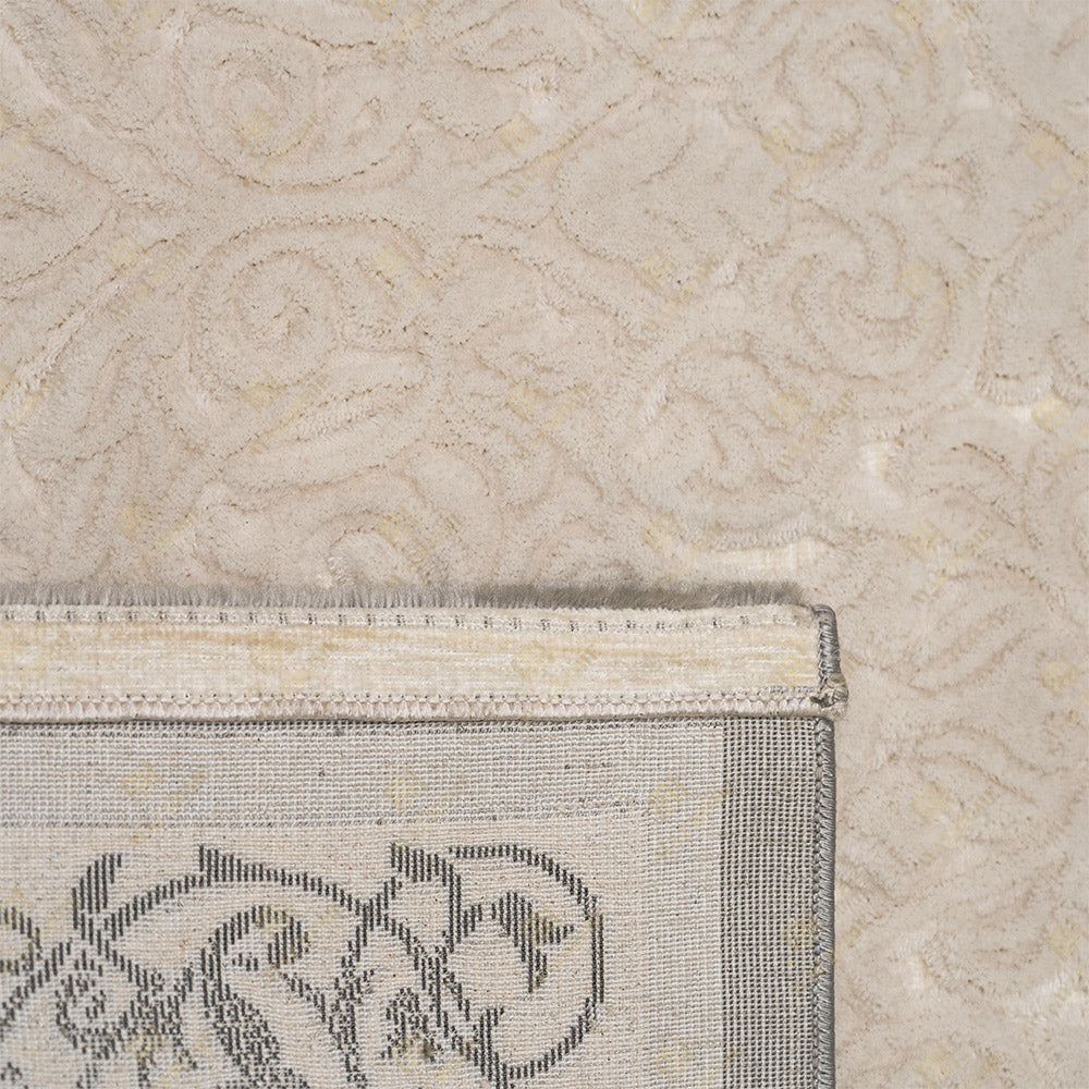 Covor Mira 3D Elegant Alb Perlat Chenar Gri