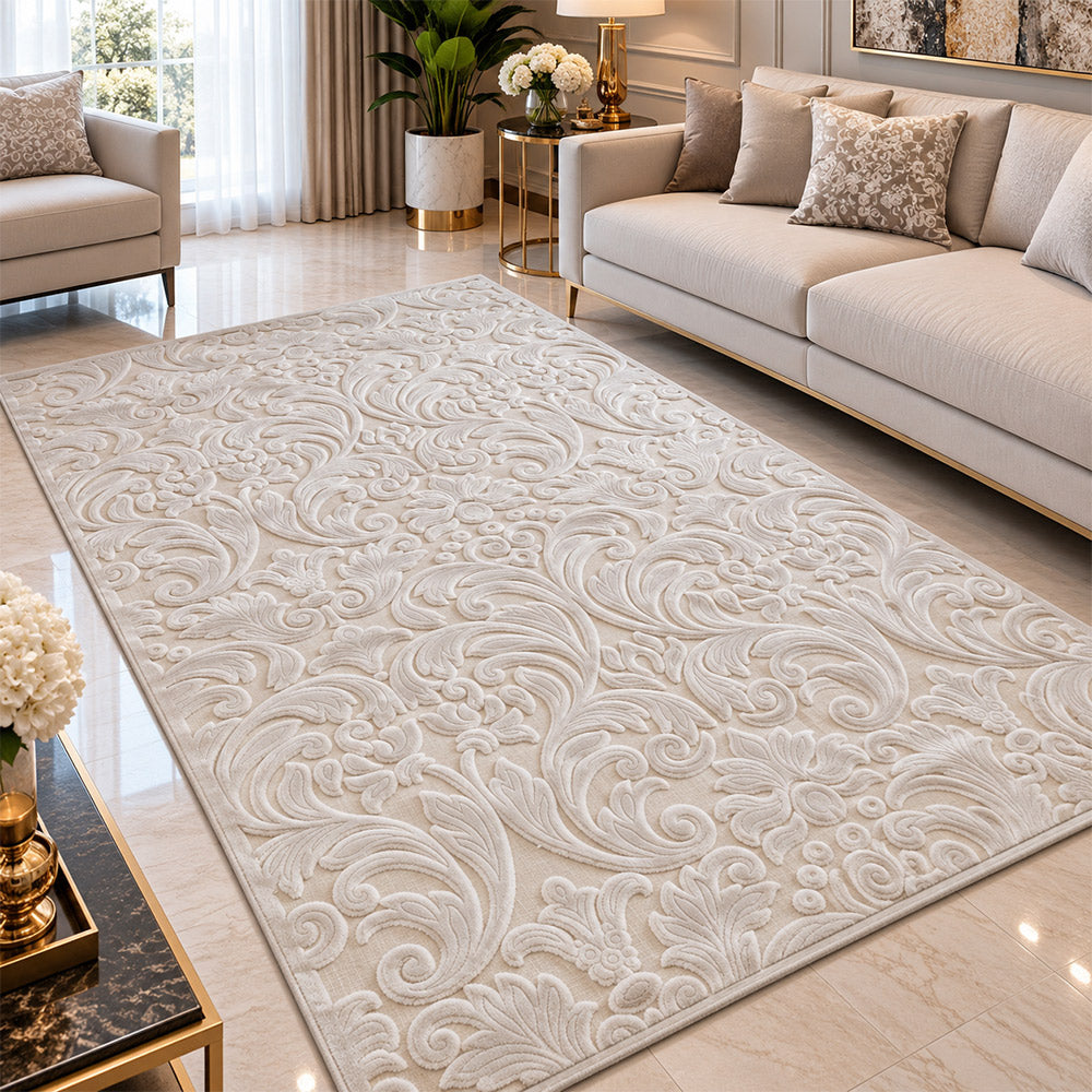 Covor Mira 3D Elegant Crem Perlat