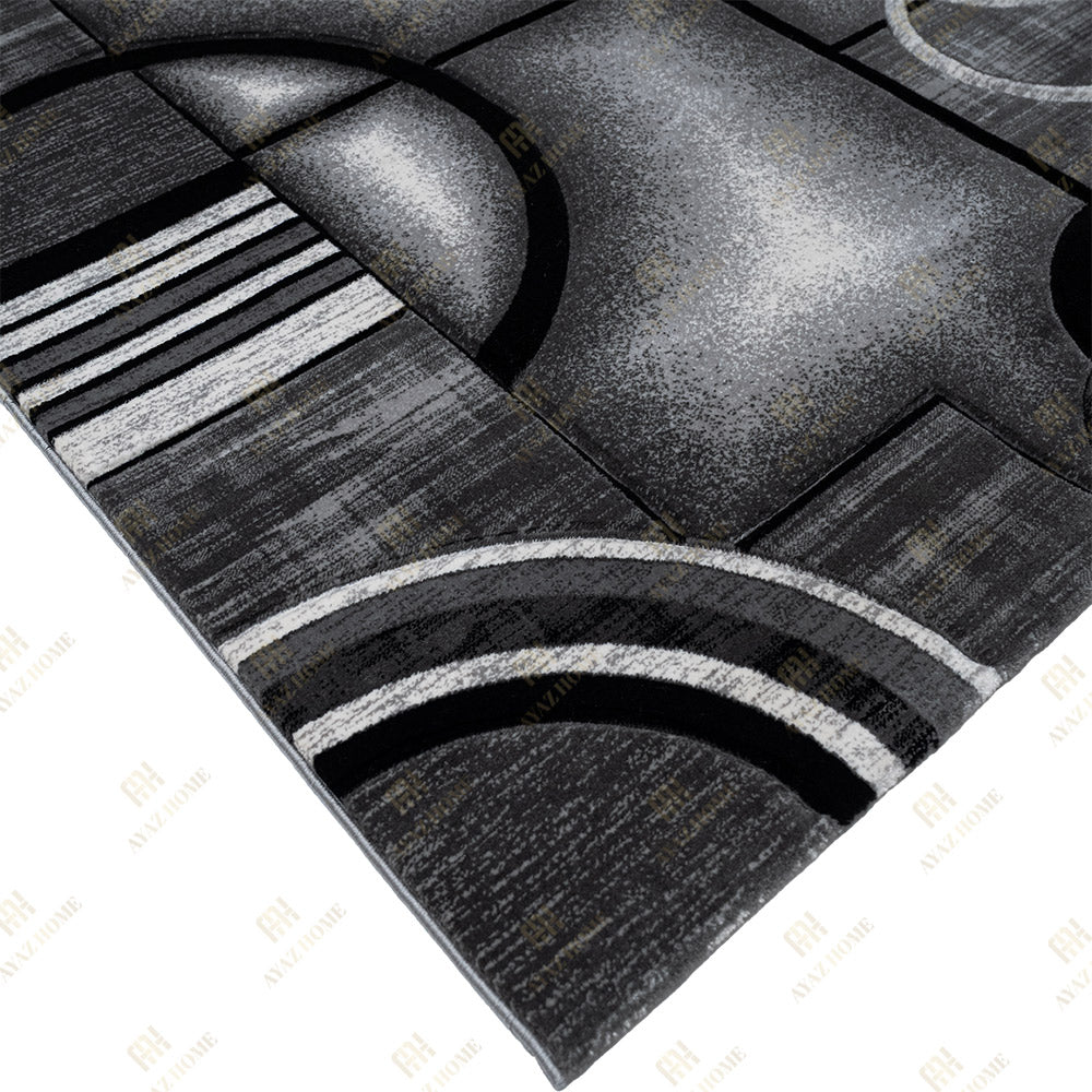 Covor Romantic Circle Gri Negru