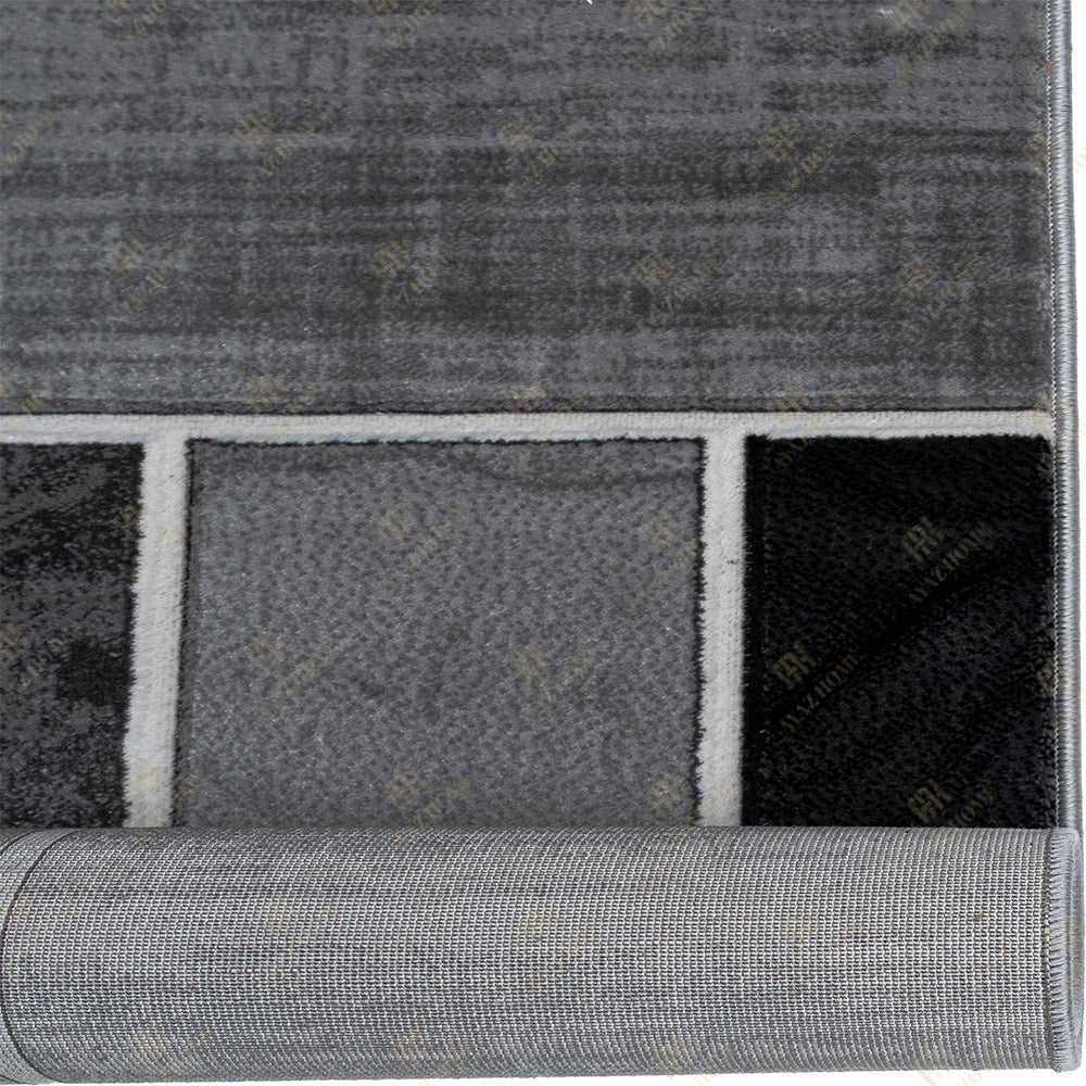 Covor Romantic Geometry Gri Negru/Alb