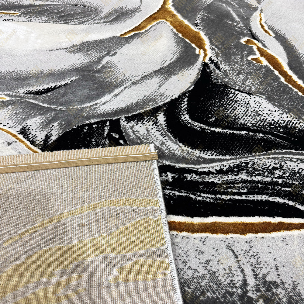 Covor Marble Negru/Crem/Gold 0915A