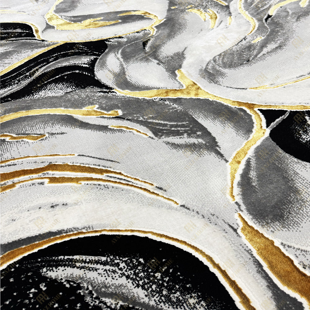 Covor Marble Negru/Crem/Gold 0915A