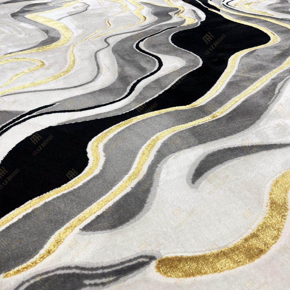 Covor Marble Elegance Negru/Gri/Gold 0916A