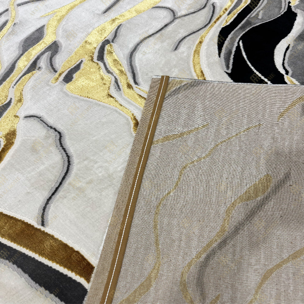Covor Marble Elegance Negru/Gri/Gold 0916A