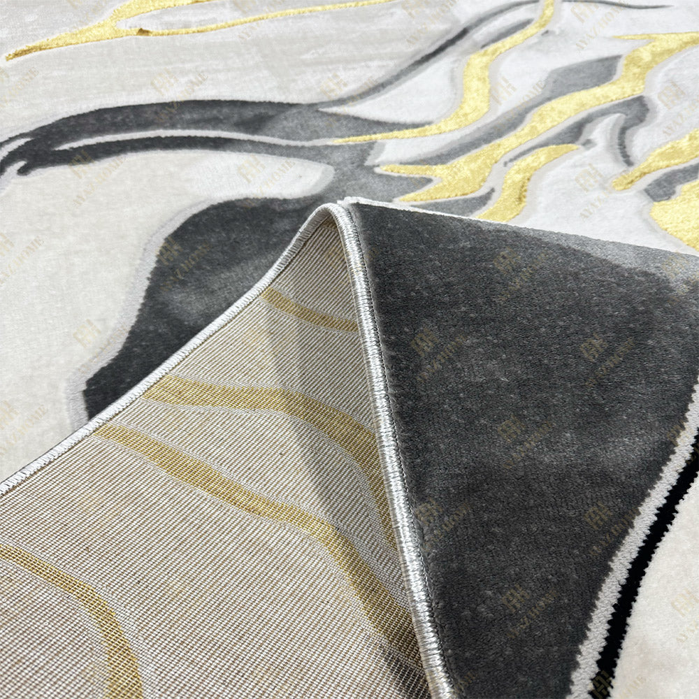 Covor Marble Elegance Negru/Gri/Gold 0916A