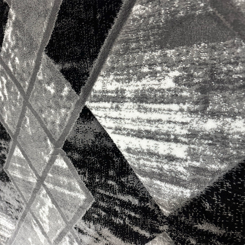 Covor Romantic Geometry Gri Crem Negru